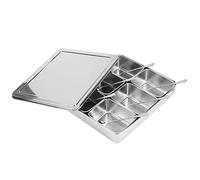 Annadue Contenedor de Condimentos Desmontable de 6 Rejillas, Tarro de Acero Inoxidable con Cucharas, Sal, Pimienta y Organizador de Azúcar para Entusiastas de la Cocina