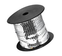 Annadue Cuerda de Lentejuelas de Plástico de Resina de 100 Yardas, Cuerda con Brillo Plateado Láser de 6mm, Accesorio Decorativo para Manualidades de Fiesta y Boda (100 Yardas/Rollo)