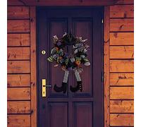 Annadue de Calabaza con Pierna de Sombrero de Bruja de Halloween, Exquisita Decoración para Colgar en la Puerta, Diseño único para una Feliz Fiesta de Halloween, Artesanía Duradera para Decoración