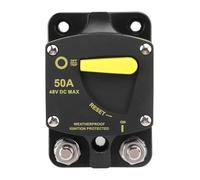 Annadue Disyuntor Automático de CC, Disyuntor de Reinicio Manual de 12 V 48 V, de Montaje en Superficie para Marinos, Motores de Arrastre, Sistemas Solares RV (50A)
