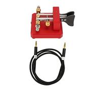 Annadue Doble Paleta Clave Morse Automática para Camping (Dark Red) | Paleta de telégrafo de doble palanca, ajuste de amortiguación magnética, contactos de plata pura, accesorio de radio