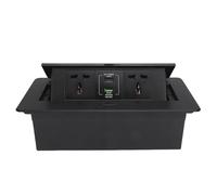 Annadue Enchufe de Sobremesa Emergente con 2 Tomas de Corriente, 16A | Puertos USB A y tipo C incorporados, aleación de aluminio duradera, para mesa de sala de conferencias
