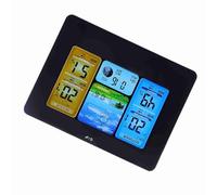Annadue Estación Meteorológica Inalámbrica Reloj Termómetro Digital Monitor de Temperatura de Humedad Interior Exterior con Alarma, Alerta de Punto de Escarcha, 7 Idiomas, Fase Lunar, 6 Pronósticos