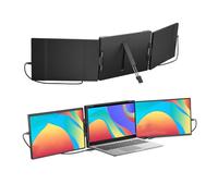 Annadue Extensor de Pantalla Triple para Computadora Portátil de 14.1, Monitor Dual Portátil FHD 1080P HDR IPS para Computadora Portátil, Tipo C/USB A/HDMI, Rotación de (Extensor de