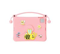 Annadue Funda con Diseño de Abeja, Funda para Tableta de Espuma EVA Que Absorbe los Golpes con Soporte Incorporado, Diseño Liviano con Techo Impermeable, Compatible con Múltiples (Pink)