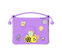 Annadue Funda con Diseño de Abeja, Funda para Tableta de Espuma EVA Que Absorbe los Golpes con Soporte Incorporado, Diseño Liviano con Techo Impermeable, Compatible con Múltiples (Purple)