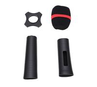 Annadue Funda de Silicona para Micrófono Inalámbrico Anticaída con Parabrisas para Eventos Comerciales KTV para la Mayoría de los Micrófonos Inalámbricos (BLACK)