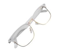 Annadue Gafas Bluetooth Inteligentes, Gafas de Audio Bluetooth 5.3 con Marco Platino, Lentes HD Antiluz Azul, Altavoz Abierto para Música, Llamadas Manos Libres, Control Táctil, Uso