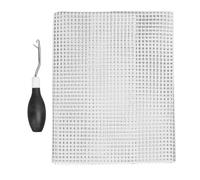 Annadue Herramienta de Gancho de Pestillo y Kit de Malla de Gancho de Alfombra, Aguja de Ganchillo de de Pestillo Doblado con de Goma, Tela de Malla de 50x50 Cm para Manualidades de Fabricación de