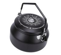 Annadue Hervidor de Camping de 1 L, Tetera de Acero Inoxidable, Hervidor Portátil Ligero para Estufa para Agua Hirviendo a Fuego Abierto, Equipo de Camping para Senderismo Al Aire