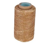 Annadue Hilo Encerado 150D, Cordón de Costura Plano Hecho a Mano de 820.2 Pies, Accesorios de Costura para Reparación de Artesanía de Cuero DIY (Caqui)