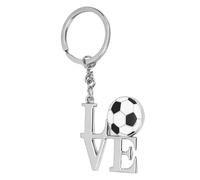 Annadue I Love Soccer Llavero de Acero Inoxidable Accesorio de Mochila Elegante para Entusiastas del Fútbol