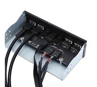 Annadue Interfaz de para Computadora, Concentrador de USB, Interfaz de de 2 Puertos USB 3.0 y 2 Puertos .0 con Panel Frontal de Bahía de Disquete, Concentrador de de Alta Definición para Grabación