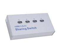Annadue Interruptor para Compartir Impresora USB 2,0, 4 Ordenadores Compartidos, 1 Selector de Interruptor de Impresora, Caja de USB Plug and Play para Oficina en Casa