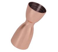 Annadue Jigger Doble de Cóctel de Acero Inoxidable, Taza Medidora de Barra con en Forma de U, Jigger Medidor de Vino para Barman, Herramienta para Mezclar Bebidas y Licores (chapado en cobre)