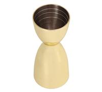 Annadue Jigger Doble de Cóctel de Acero Inoxidable, Taza Medidora de Barra con en Forma de U, Jigger Medidor de Vino para Barman, Herramienta para Mezclar Bebidas y Licores (Chapado en oro)