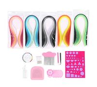 Annadue Juego de 15 Herramientas para Quilling, Plantilla, Tablero, Bolígrafo, Kit para Manualidades de Papel, Tiras de Papel, Peine, Aguja, Pinzas, Pegamento, Enrollador, Aguja para Cuentas y Caja