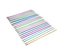 Annadue Juego de Agujas de Tejer de Aluminio Ultraligeras, 10 Pulgadas, Suaves, Resistentes a la Corrosión, 1 Juego de 10 Pares para Bufandas, Sombreros, Suéteres, 25 Cm de Largo