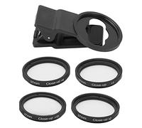 Annadue Juego de Filtros de Primer Plano Macro de 37 Mm, + 1/+ 2/+ 4/+ 10 Filtro Macro Filtro de Lente de Teléfono Móvil para Teléfonos Móviles, Juego de Accesorios de Filtro de Lente de Primer Plano