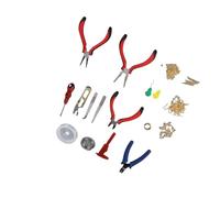 Annadue Juego de Herramientas para Hacer Joyas, Alicates de Punta Plana, Herramienta de Engarzado y Accesorios Hechos a Mano con Bolsa de Almacenamiento, Kit Completo para Principiantes con Alicates