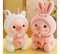 Annadue Juguete de Peluche de Cerdo de Dibujos Animados, Muñeco de Peluche Suave de 9,8 Pulgadas para Niños, Decoración Ideal para Sala de Estar de Cumpleaños (#05)