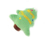 Annadue Juguete de Peluche Navideño para Mascotas para Masticar (Xmas Tree) | Tela suave y tierna, forma temática navideña, masticable duradera, gato para perros pequeños, regalo festivo