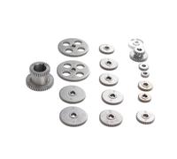 Annadue Kit de Engranajes de Intercambio de Metales para Máquina Cortadora de Torno de 18 Piezas con Polea de Correa de Motor, Juego de Engranajes Dúplex de Hierro Gris HT250 para Mini Torno CJ0618