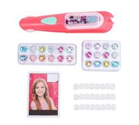 Annadue Kit de Estampador de Gemas para el Cabello con 24 Piezas de Gemas, Joyería para el Cabello con Forma de Dibujos Animados, sin Pegamento, Herramienta para Sellar Joyas para el para