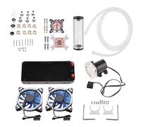 Annadue Kit de Refrigeración Líquida de 240 Mm para Escritorio | Ventiladores LED dobles, bloque de base de cobre, depósito acrílico, funcionamiento silencioso, ajuste universal