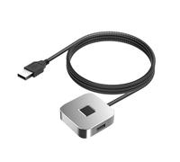 Annadue Lector de Huellas Dactilares USB para 10/11, Escáner Biométrico de Huellas Dactilares con Cifrado de Identificación Hello Plug-and-Play con Cable de Extensión de 5 Pies (Silver)