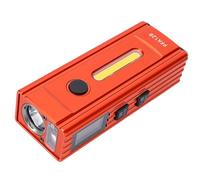 Annadue Linterna, Linterna Multicolor Recargable por USB con Medición de Distancia, Portátil, de Brillo Ajustable de Aleación de Aluminio para Emergencias de Camping Al Aire