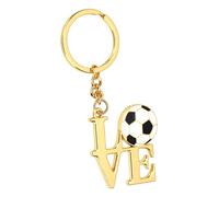 Annadue Llavero de Fútbol de Moda con Colgante de Acero Inoxidable, Llavero de Balón de Fútbol de 4,09 Pulgadas de Longitud