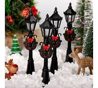 Annadue Luz de Calle en Miniatura, 4 Piezas de Farola de Casa de Muñecas, Poste de Linterna de Camino de Pueblo en Miniatura para Jardín de Hadas, Accesorios de Jardín de Hadas, Micropaisaje DIY