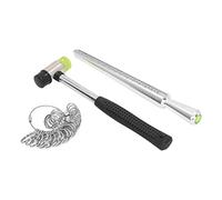 Annadue Medidor de Anillos Herramienta de Medición Kit de Calibre de Mandril Martillo de Joyería Fabricante de Mediciones Varilla de Tamaño Aleación de Aluminio Superficie Lisa Tamaño Preciso