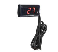 Annadue Medidor de Temperatura del Agua para Motocicleta, Termómetro Digital LCD en T de 16 Mm, Medidor de Temperatura del Agua Delgado DC12 V para Moto, de Universal para Motor de Vehículo (luz de