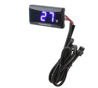 Annadue Medidor de Temperatura del Agua para Motocicleta, Termómetro Digital LCD en T de 16 Mm, Medidor de Temperatura del Agua Delgado DC12 V para Moto, de Universal para Motor de Vehículo (Luz de