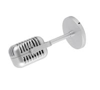 Annadue Micrófono de Utilería Clásico para Filmar Espectáculos de Danza, Práctica de Micrófono de Karaoke Falso, Plástico, Ligero, Portátil y Duradero (Silver)