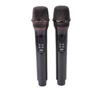 Annadue Micrófono Inalámbrico Dual de 2,4 GHz, de Micrófono Dinámico de Mano con Batería de Larga Duración, Sonido Claro, Procesamiento Digital, para Presentaciones