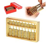 Annadue Mini ábaco de Latón, Herramienta de Cálculo Matemático Chino de 9 Engranajes, Colección Vintage para Niños Adultos, ábaco de Escritorio de 1,5 Pulgadas