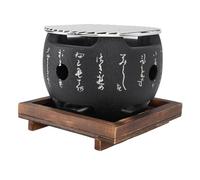 Annadue Mini Parrilla de Barbacoa Portátil de Estilo Japonés, Estufa de Carbón Redonda para Barbacoa Doméstica, Utensilios de Cocina para Asar Alimentos (S)