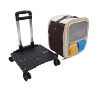 Annadue Mochila Portamascotas con Ruedas 2 en 1 Bolsa de Viaje Rodante | Construcción de tela Oxford, asa telescópica, opción de correa para el hombro, ventana ventilada, aspecto minimalista y
