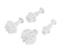 Annadue Molde Cortador de Fondant, 4 Piezas de Moldes para Decoración de Pasteles con Patrón de Flores, Utensilios para Hornear DIY, Molde Cortador de Galletas, Herramienta de Decoración de Pasteles