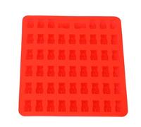 Annadue Moldeo de Gomitas con Forma de Oso, Molde para Hornear de Silicona de 53 Cavidades con Gotero para Chocolate, Galletas, Cubitos de Hielo, Antiadherente y de Fácil Liberación (rojo)