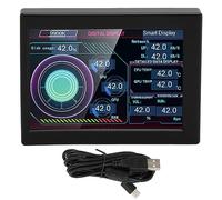 Annadue Pantalla Secundaria del Monitor de Temperatura de la Computadora USB IPS de 3,5 Pulgadas, CPU GPU RAM Pantalla del Panel del Sensor de PC para Chasis de Escritorio, Soporte del