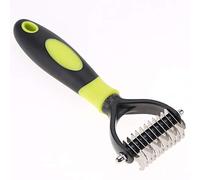 Annadue Peine Profesional de 2 Lados con Nudos, Hojas de Acero Inoxidable | Peine de depilación para perros, herramienta de eliminación de pelo suave, agarre ergonómico, seguro para pieles sensibles