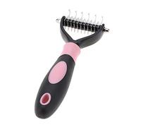 Annadue Peine Profesional de 2 Lados con Nudos, Hojas de Acero Inoxidable | Peine de depilación para perros, herramienta de eliminación de pelo suave, agarre ergonómico, seguro para pieles sensibles