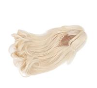 Annadue Peluca de Muñeca de Juguete, Tela de Malla, Flequillo Romo, Pelo Largo Falso para Muñeca de Simulación DIY 1/3, Modelado de Cabeza de 21-24cm (Leche De Oro)