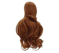 Annadue Peluca de Pelo de Muñeca, Estilo Rizado, Flequillo Limpio, Corte DIY, Suministros de Muñeca Suaves para de 1/3, Circunferencia de Cabeza de 8 a 9 Pulgadas (marrón claro)