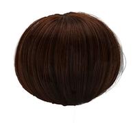 Annadue Peluca para Muñeca de Pelo con Flequillo, Pelo Liso Corto, Suave y Flexible para Muñecas de 1/6, 6,1-6,7 Pulgadas, Peluca Corta para Accesorios de Muñecas DIY (Marron oscuro)