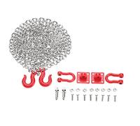 Annadue Piezas de Montaje de Cadena de Remolque con Gancho de Remolque en Forma de U para Coche Trepador de Control Remoto, Ganchos de de Recuperación de Metal con Tornillos